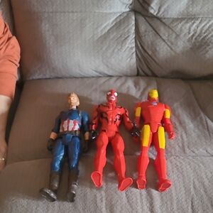 Marvel Action Figure Trio - Blue, Red, Yellow